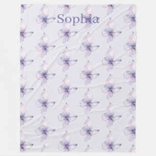 Cobertor De Velo Lindas Borboletas Roxas Lavanda Femininas