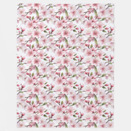 Cobertor De Velo Lindas Flores de Cerejeira Rosa