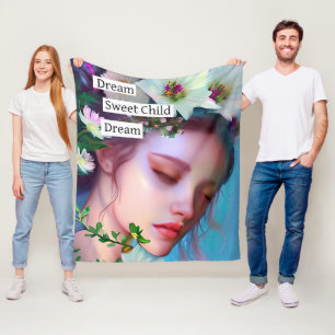 Cobertor De Velo Lindas Flores de Fada nos Cabelos Arte de Fantasia