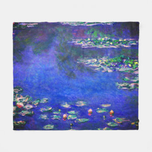 Cobertor De Velo Lindas Nenúfares Vintage por Claude Monet