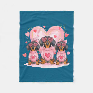 Cobertor De Velo Lindo Dachshund Coração de São Valentim Cachorrinh