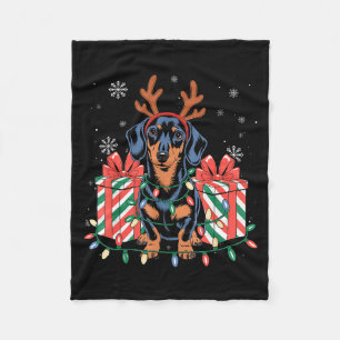 Cobertor De Velo Lindo Dachshund Rena de Natal Para Mulheres Homens