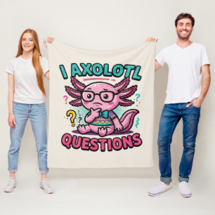 Cobertor De Velo Lindo Eu Perguntas de Axolote nerd asteca com ócul