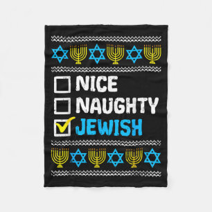 Cobertor De Velo Lindo Malicioso Judaico Feio Suéter de Hanukkah Ch