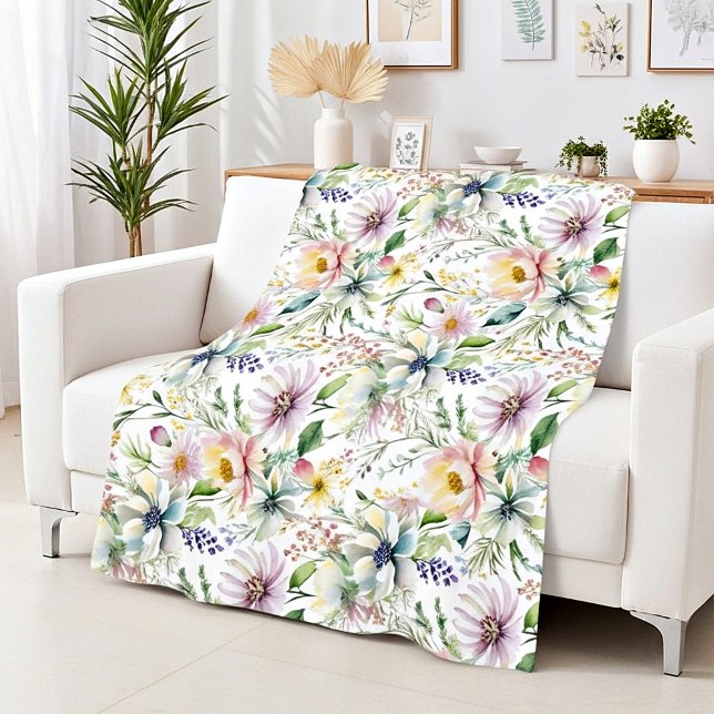 Cobertor De Velo Lindo padrão floral pastel (Criador carregado)