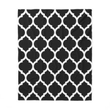 Lindo Padrão Quatrefoil Marroquino Preto Branco