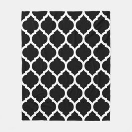 Cobertor De Velo Lindo Padrão Quatrefoil Marroquino Preto Branco