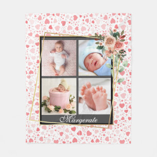 Cobertor De Velo lindo Quadro Floral Bebê Novo Personalizado 4 Foto