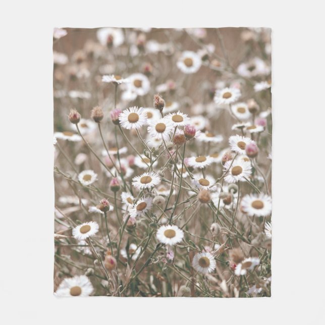 Cobertor De Velo Lindos Brancos Flores Selvagens (Frente)