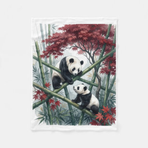 Cobertor De Velo Lindos Pandas Descansando na Floresta de Bambu Cob