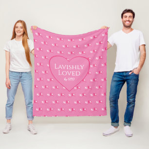 Cobertor De Velo Lindos Valentines AMADOS POR DEUS Corações Rosa