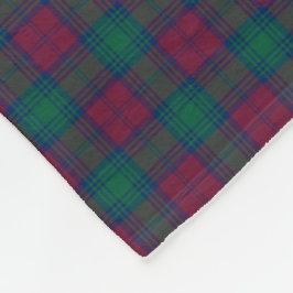 Cobertor De Velo Lindsay Clan Maroon e Green Tartan