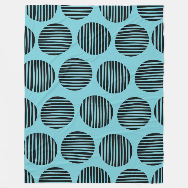 Cobertor De Velo Lined Spots 190917 - Black on Robin Egg Blue (Frente)