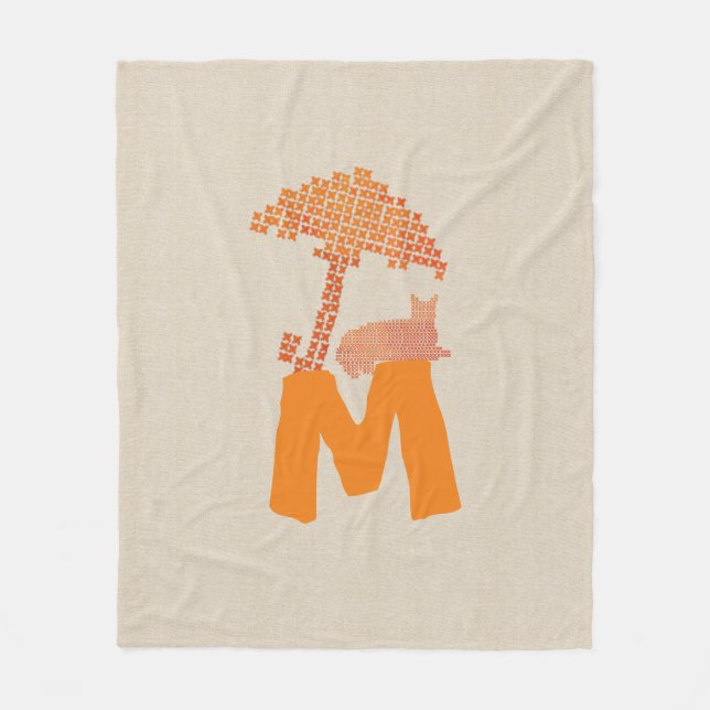 Cobertor De Velo Linen Engraçado Parece Vermelho Gato Guarda-chuva  (Frente)