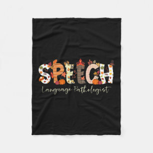 Cobertor De Velo Linguagem de fala Patologista Slp Pumpkin Fall Obr