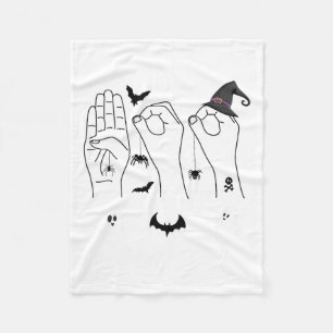 Cobertor De Velo Linguagem de Sinal de Mão das Halloween Orgulho Su