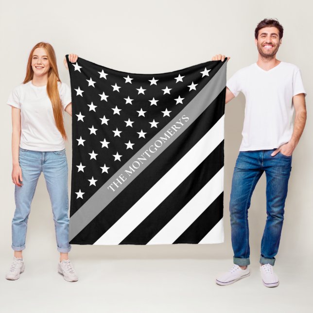 Cobertor De Velo Linha cinzenta fina nome correccional do monograma (In Situ)