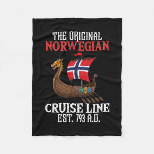 Cobertor De Velo Linha de cruzeiro norueguesa engraçada 
