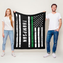Linha Verde Fina Bandeira Militar Personalizada