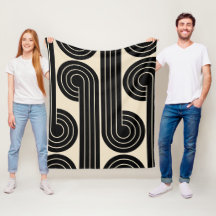 Linhas Abstrato Retro Pretas