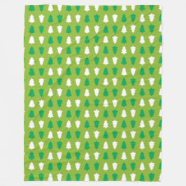 COBERTOR DE VELO LINHAS DE NATAL VERDE E BRANCO