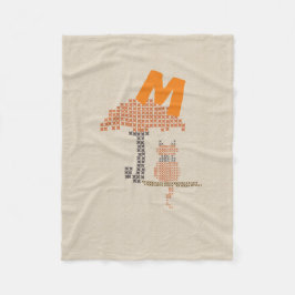 Cobertor De Velo Linhén Bonito Olhar Gato Guarda-chuva Monograma