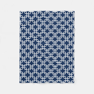 Cobertor De Velo Links Geométricos Azul-Marinho Elegante