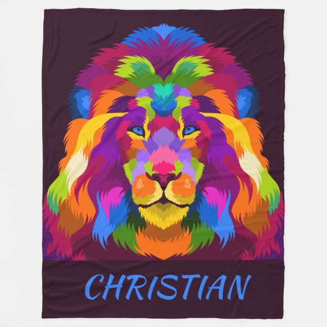 Cobertor De Velo Lion Fleece Blanket (Frente)