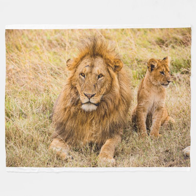 Cobertor De Velo Lion Fleece Blanket (Frente (Horizontal))