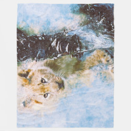 Cobertor De Velo Lion Fleece Blanket