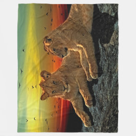 Cobertor De Velo Lion Fleece Blanket
