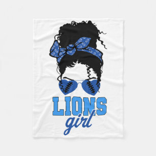 Cobertor De Velo Lions Retro Girl Cabelo Desarrumado Equipe de Fãs