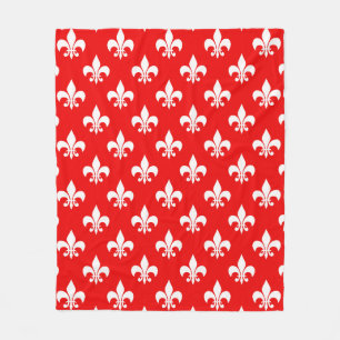 Cobertor De Velo Lírio Vermelho Branco