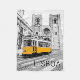 Cobertor De Velo Lisboa Retro Tram Portugal Vintage Streetcar