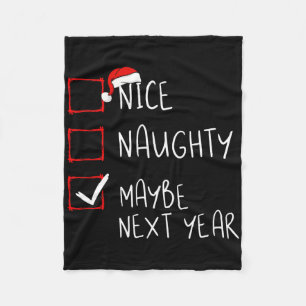 Cobertor De Velo Lista de Natal Bom Malvado Talvez Próximo Ano Xmas