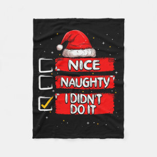Cobertor De Velo Lista de Natal Bonito Travesso Eu Não Fiz Santa C