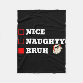 Cobertor De Velo Lista de Natal Divertida Nice Naughty Bruh 