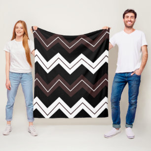 Cobertor De Velo Listra Chevron Preto Branco Marrom