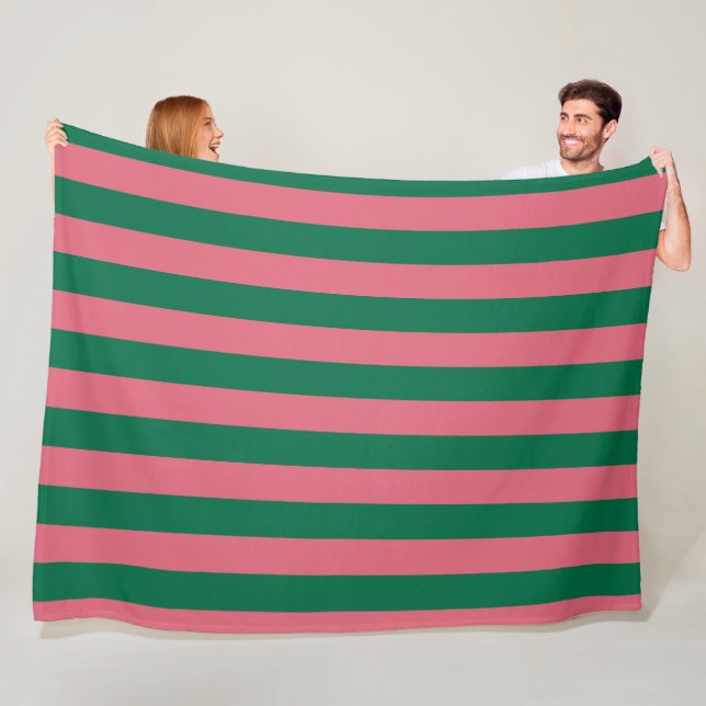 Cobertor De Velo Listrado Rosa Doce Picles Verde (In Situ)