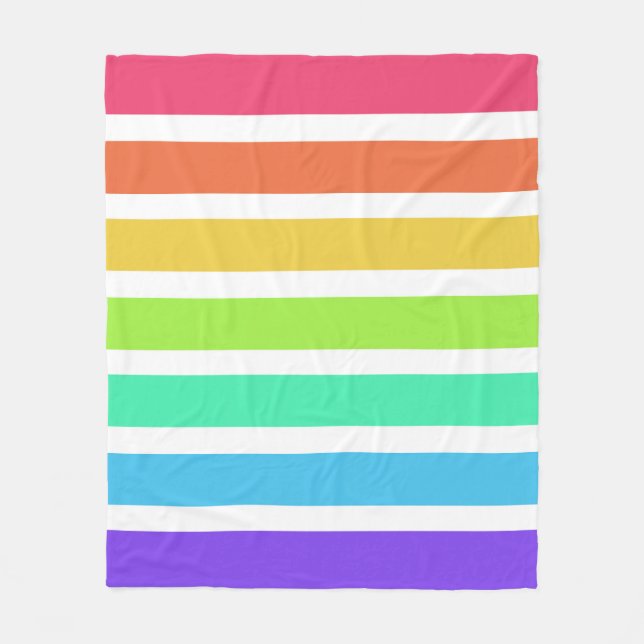Cobertor De Velo Listras arco-íris brilhantes (Frente)