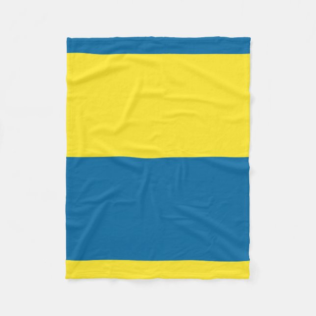 Cobertor De Velo Listras | Azul e amarelo | Personalizável (Frente)