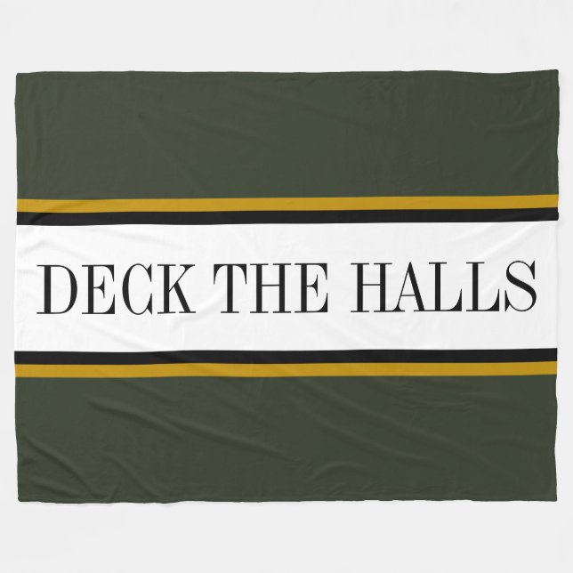 Cobertor De Velo Listras brancas cor de pinheiro verde "DECK THE HA (Frente (Horizontal))