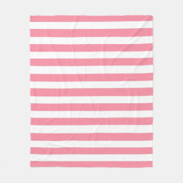 Cobertor De Velo Listras Brancas e Rosa Suaves