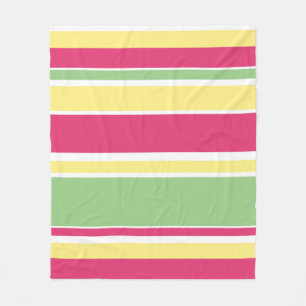 Cobertor De Velo Listras cor-de-rosa, verdes e amarelas
