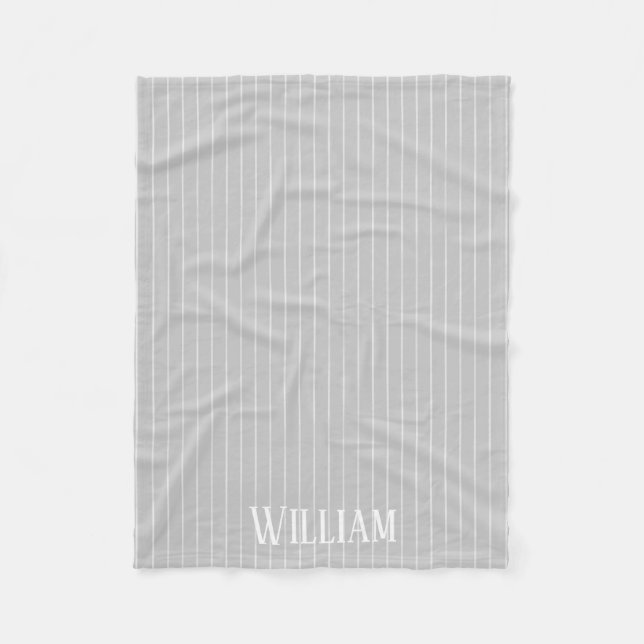 Cobertor De Velo Listras de cinza personalizadas (Frente)