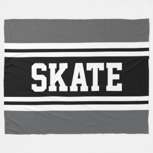Cobertor De Velo Listras de corrida SKATE divertido atlético cinza