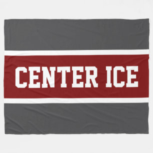 Cobertor De Velo Listras de Hockey Cinza Escuro Vermelho Branco no