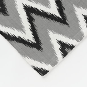 Cobertor De Velo Listras de Ikat Chevron - cinzentas/cinzas, preto