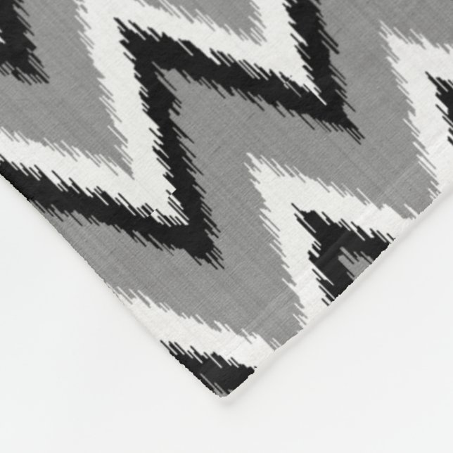 Cobertor De Velo Listras de Ikat Chevron - cinzentas/cinzas, preto (Quina)