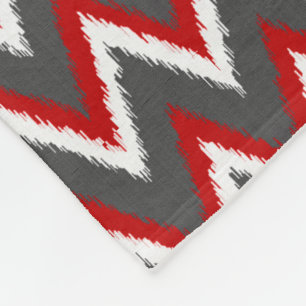 Cobertor De Velo Listras de Ikat Chevron - vermelho, branco e